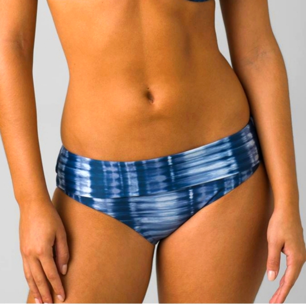 NWT SET PRANA PRESOLANA BIKINI & MARINA TOP 38D CUP BELIZE HAZY DAYS BLUE LARGE - Picture 2 of 13